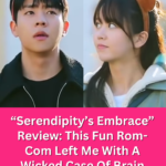 Two characters Chae Jong Hyeop and Kim So Hyun from the Serendipity’s Embrace kdrama are shown wearing cute animal headbands, with the male character looking upward and the female character glancing sideways.